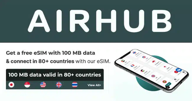 Airhub logo eSIM and phone numberr