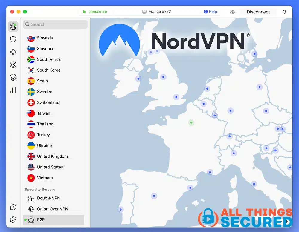 NordVPN server list