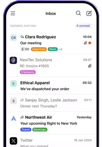 ProtonMail phone screen